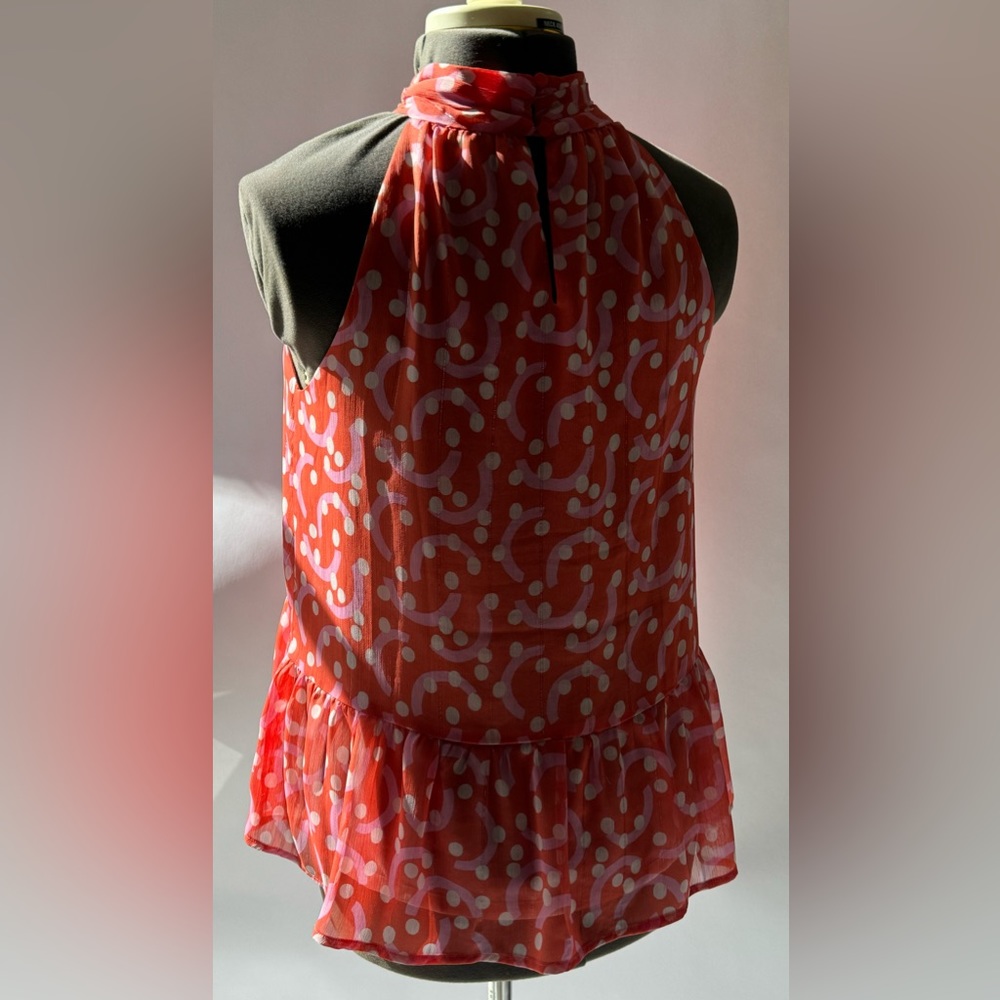 Orange, pink and white blouse